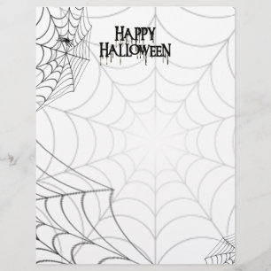 Spiderwebs And Happy Halloween Creepy Text Flyer