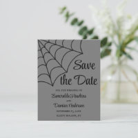 Spiderwebs Black and Grey Gothic Save the Date