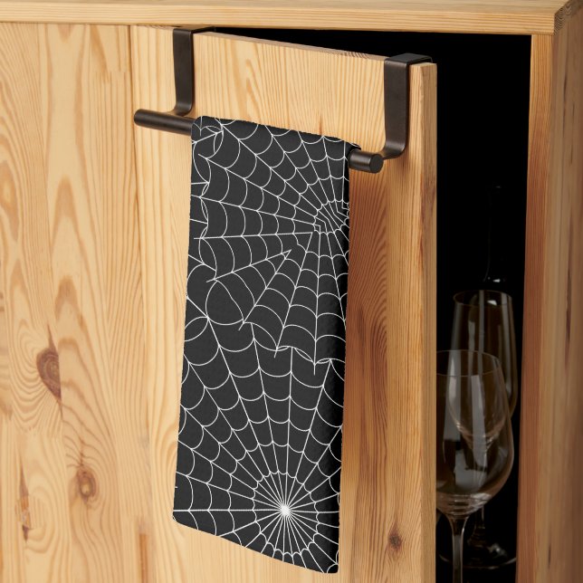 Spiderwebs Halloween Kitchen Towel (Thirds Fold)