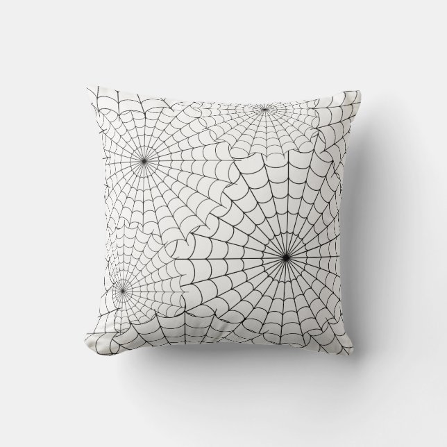 Spiderwebs Halloween Throw Pillow (Front)