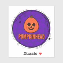 Spiderwebs & Pumpkinheads Round Sticker