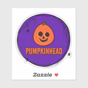 Spiderwebs & Pumpkinheads Round Sticker