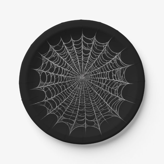 Spiderwebs Spider Web Halloween Paper Plate (Front)