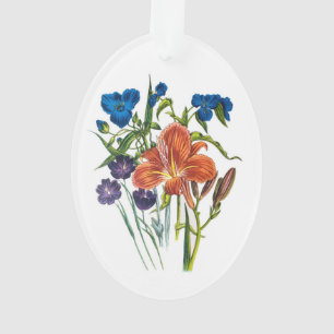 Spiderwort and Daylily Ornament