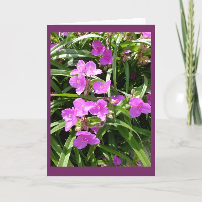 Spiderwort Flowers II Blank Note Card (Front)