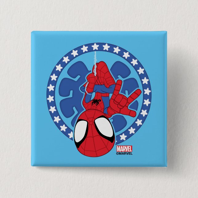 Spidey Americana Spider Icon 2 Inch Square Button (Front)