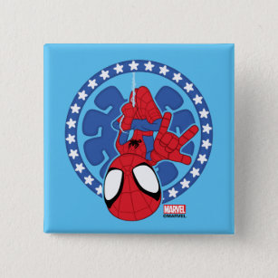 Spidey Americana Spider Icon 2 Inch Square Button