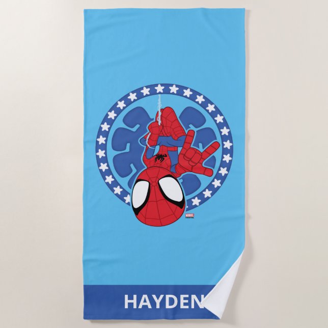 Spidey Americana Spider Icon Beach Towel (Front)