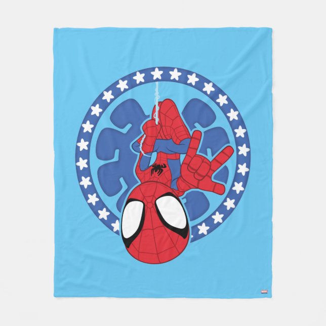 Spidey Americana Spider Icon Fleece Blanket (Front)