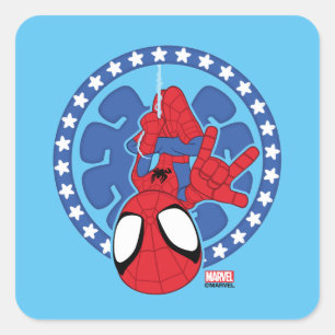 Spidey Americana Spider Icon Square Sticker