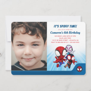 Spidey and His Amazing Friends Birthday - Photo Invitation