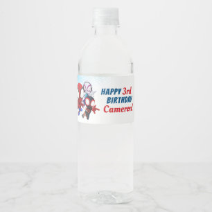 Spidey and His Amazing Friends Birthday Water Bottle Label