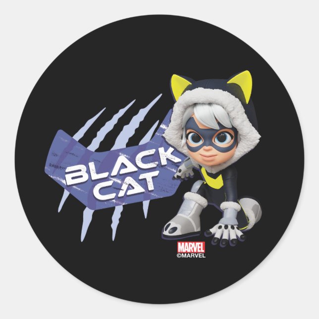 Spidey and his Amazing Friends Black Cat Classic R Classic Round Sticker (Front)