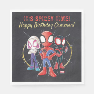Spidey and His Amazing Friends Chalkboard Birthday Napkin