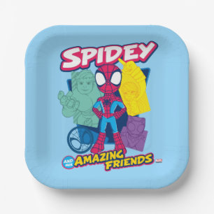 Spidey and his Amazing Friends Colour Collage Paper Plate