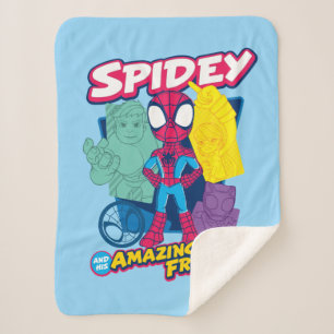Spidey and his Amazing Friends Colour Collage Sherpa Blanket
