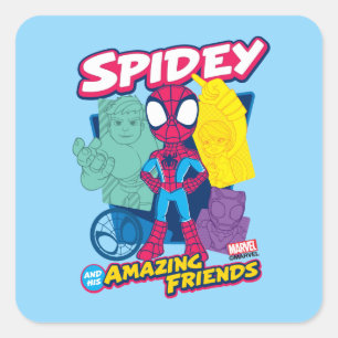 Spidey and his Amazing Friends Colour Collage Square Sticker
