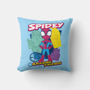 Spidey and his Amazing Friends Colour Collage Throw Pillow