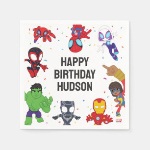 Spidey and His Amazing Friends Confetti Birthday Napkin