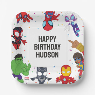 Spidey and His Amazing Friends Confetti Birthday Paper Plate