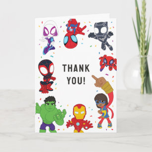 Spidey and His Amazing Friends Confetti Birthday Thank You Card