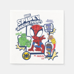 Spidey and his Amazing Friends Crayon Graphic Napkin