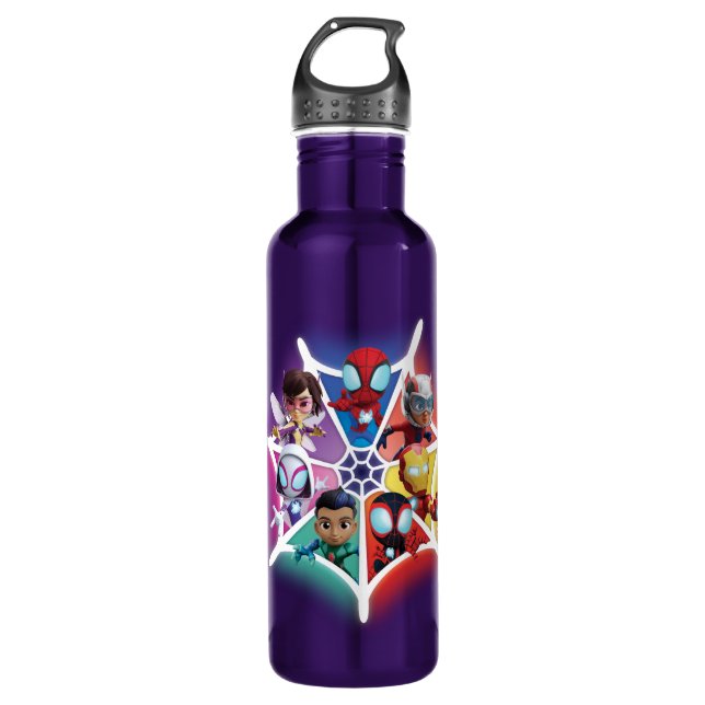 Spidey and his Amazing Friends Glowing Web Graphic 710 Ml Water Bottle (Front)