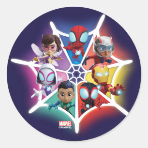 Spidey and his Amazing Friends Glowing Web Graphic Classic Round Sticker