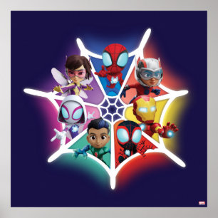 Spidey and his Amazing Friends Glowing Web Graphic Poster
