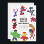 Spidey and His Amazing Friends Twin Birthday Invitation<br><div class="desc">Invite all your friends to your twins Birthday with these cute Spidey and His Amazing Friends invitations. Personalize by adding all your party details!</div>