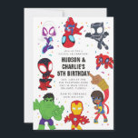 Spidey and His Amazing Friends Twin Birthday Invitation<br><div class="desc">Invite all your friends to your twins Birthday with these cute Spidey and His Amazing Friends invitations. Personalize by adding all your party details!</div>