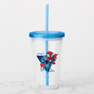 Spidey and TRACE-E Glow Webs Glow Acrylic Tumbler