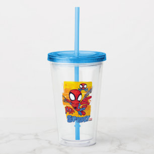 Spidey and TRACE-E Spidey Swing City Sketch Acrylic Tumbler