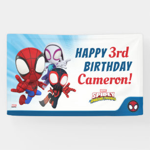 Spidey Bannière d'anniversaire joyeuse personnal
