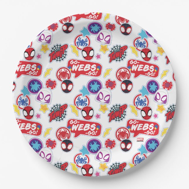 Spidey | Birthday Pattern Paper Plate (Front)