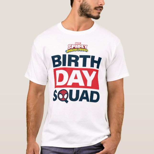 Spidey Birthday Squad T-Shirt (Front)