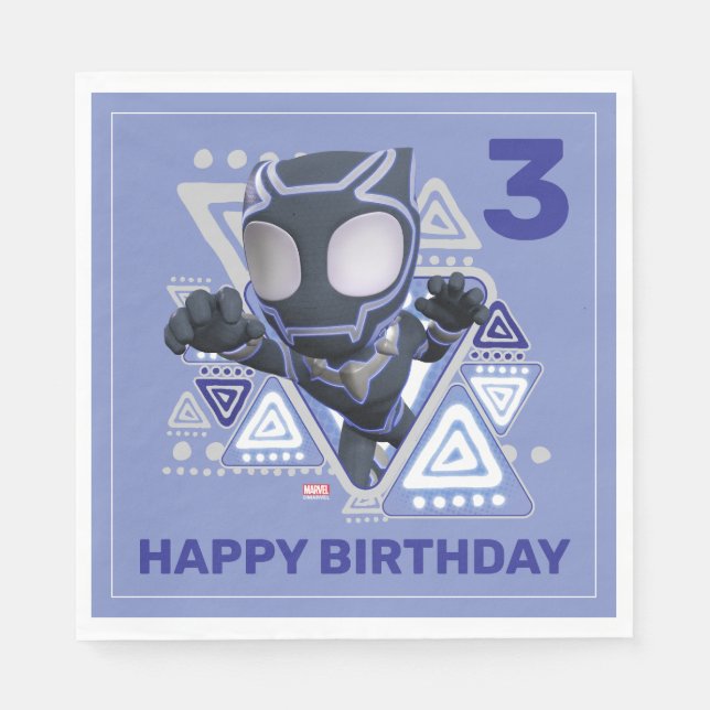 Spidey |  Black Panther Birthday Napkin (Front)