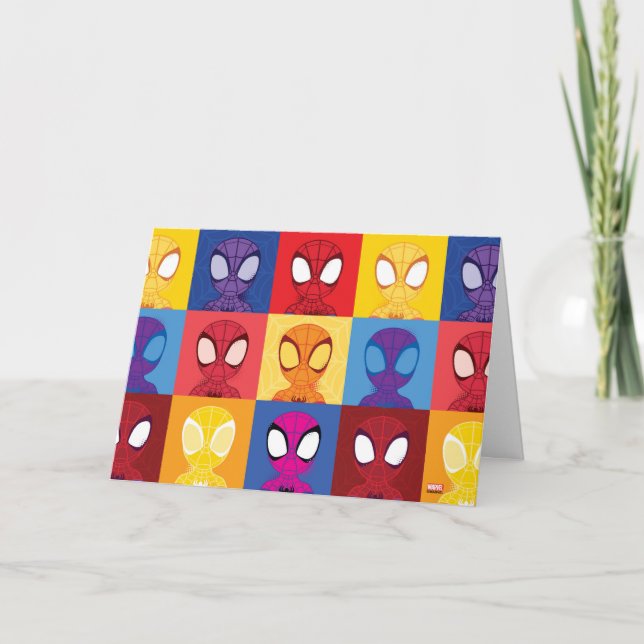 Spidey Color Block Pattern Spidey-Sense Card (Front)