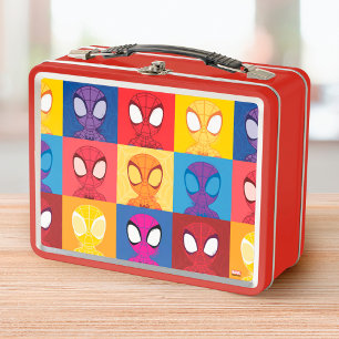 Spidey Color Block Pattern Spidey-Sense Metal Lunch Box