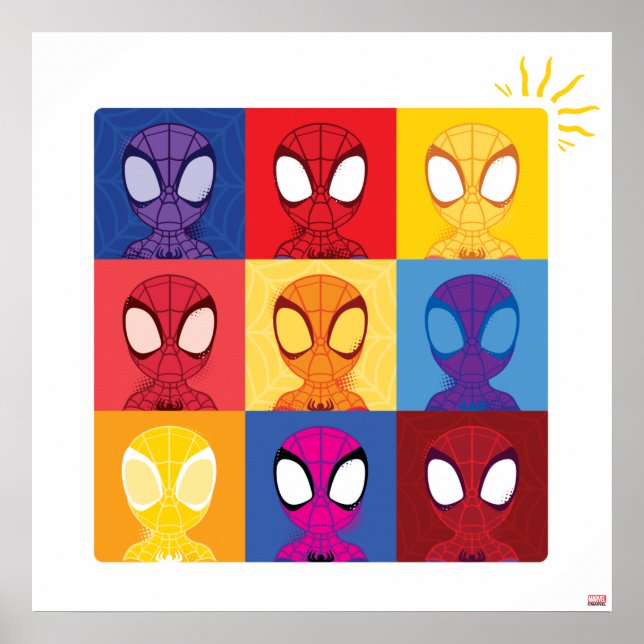 Spidey Color Block Pattern Spidey-Sense Poster (Front)