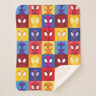 Spidey Color Block Pattern Spidey-Sense Sherpa Blanket