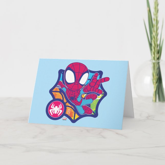 Spidey Comic-Style Web Graphic Card (Front)