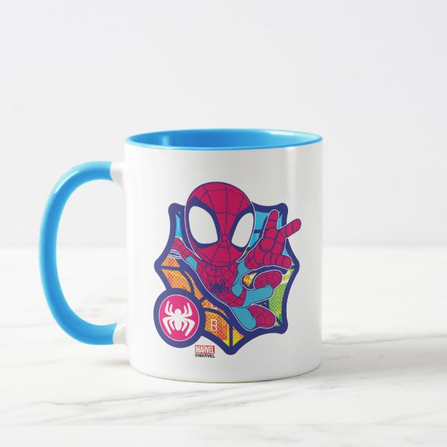 Spidey Comic-Style Web Graphic Mug (Left)