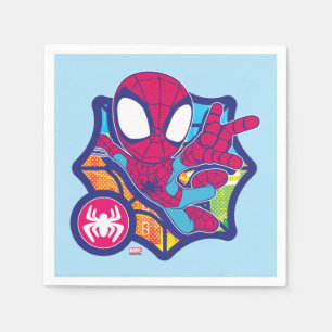Spidey Comic-Style Web Graphic Napkin