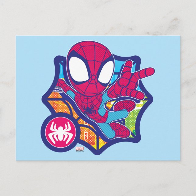 Spidey Comic-Style Web Graphic Postcard (Front)