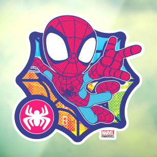 Spidey Comic-Style Web Graphic Window Cling