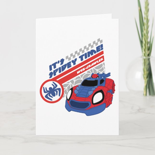 Spidey Driving His Web-Crawler Card (Front)