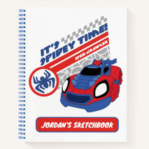 Spidey Driving His Web-Crawler Drawing Notebook