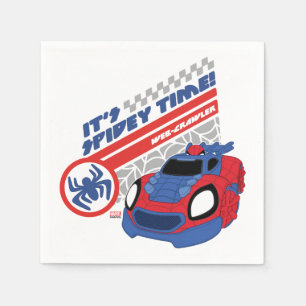 Spidey Driving His Web-Crawler Napkin