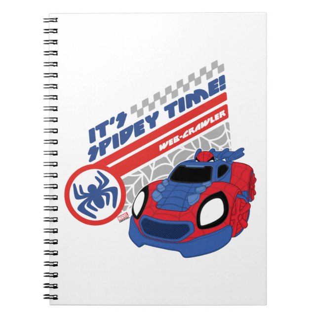 Spidey Driving His Web-Crawler Notebook (Front)